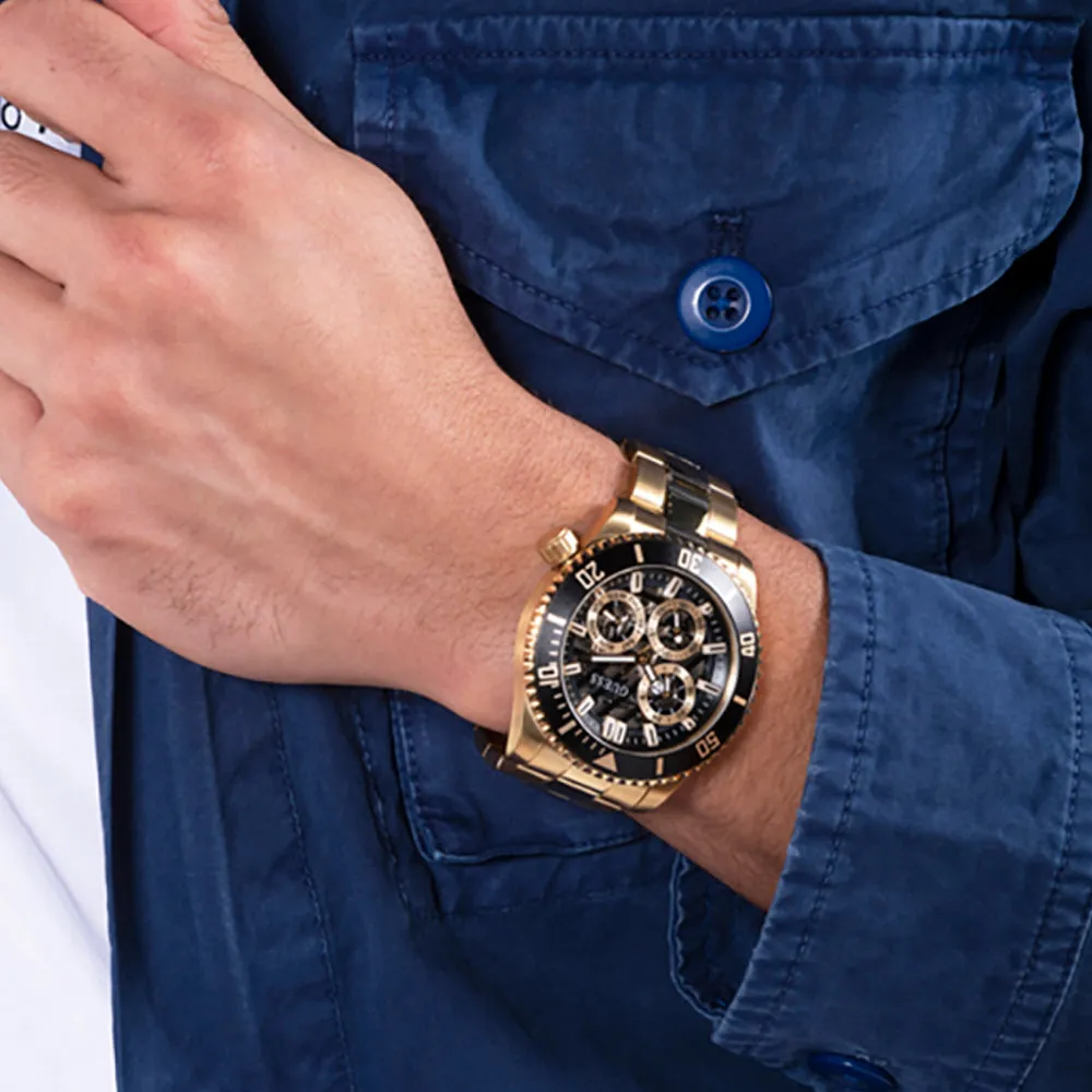 Guess Men's Watch Gold Tone Case Quartz