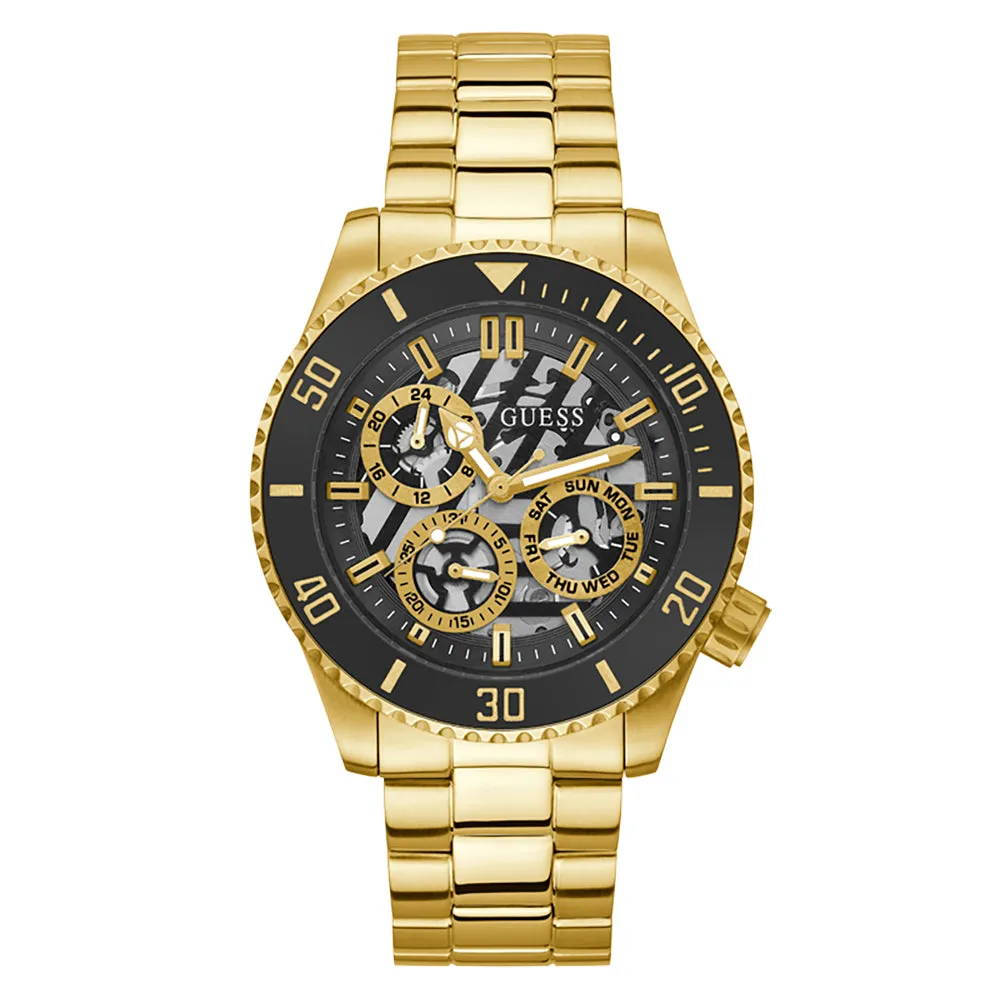 Guess Men's Watch Gold Tone Case Quartz
