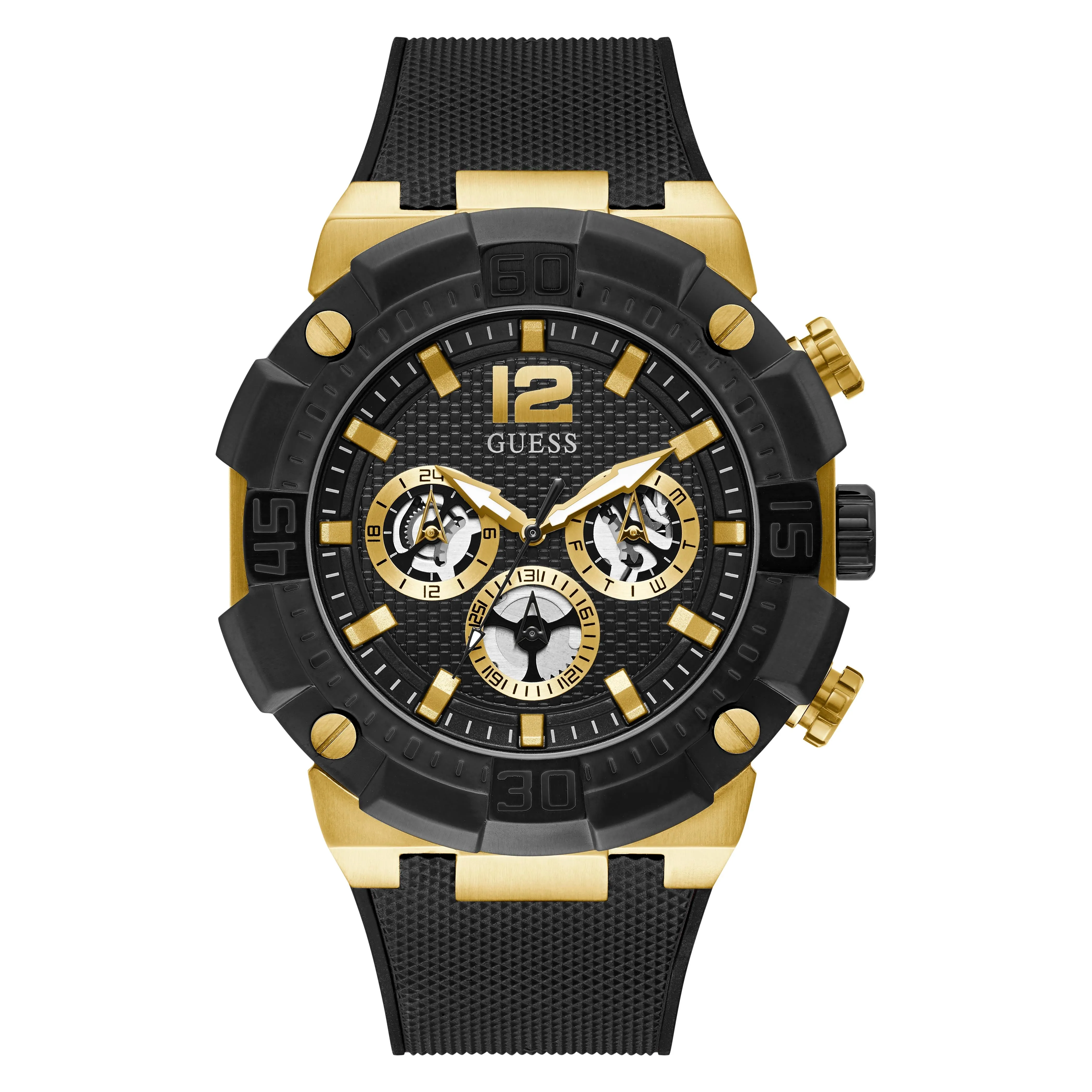 Guess Men's Watch Gold Tone Case Quartz