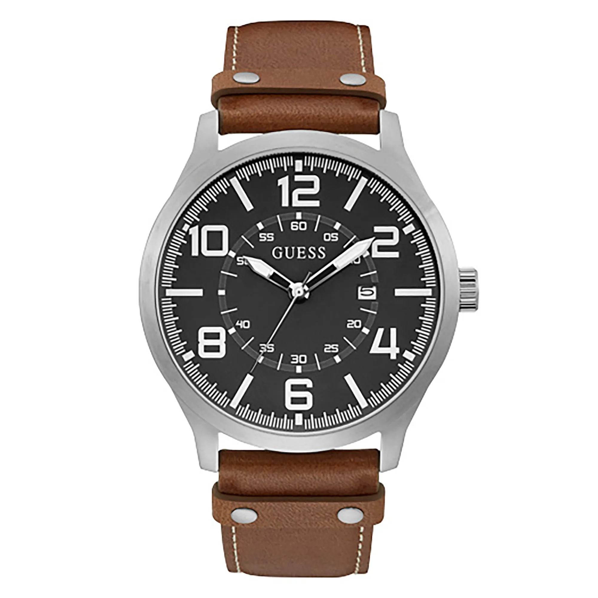 Guess Men's Watch Silver Tone Case Quartz