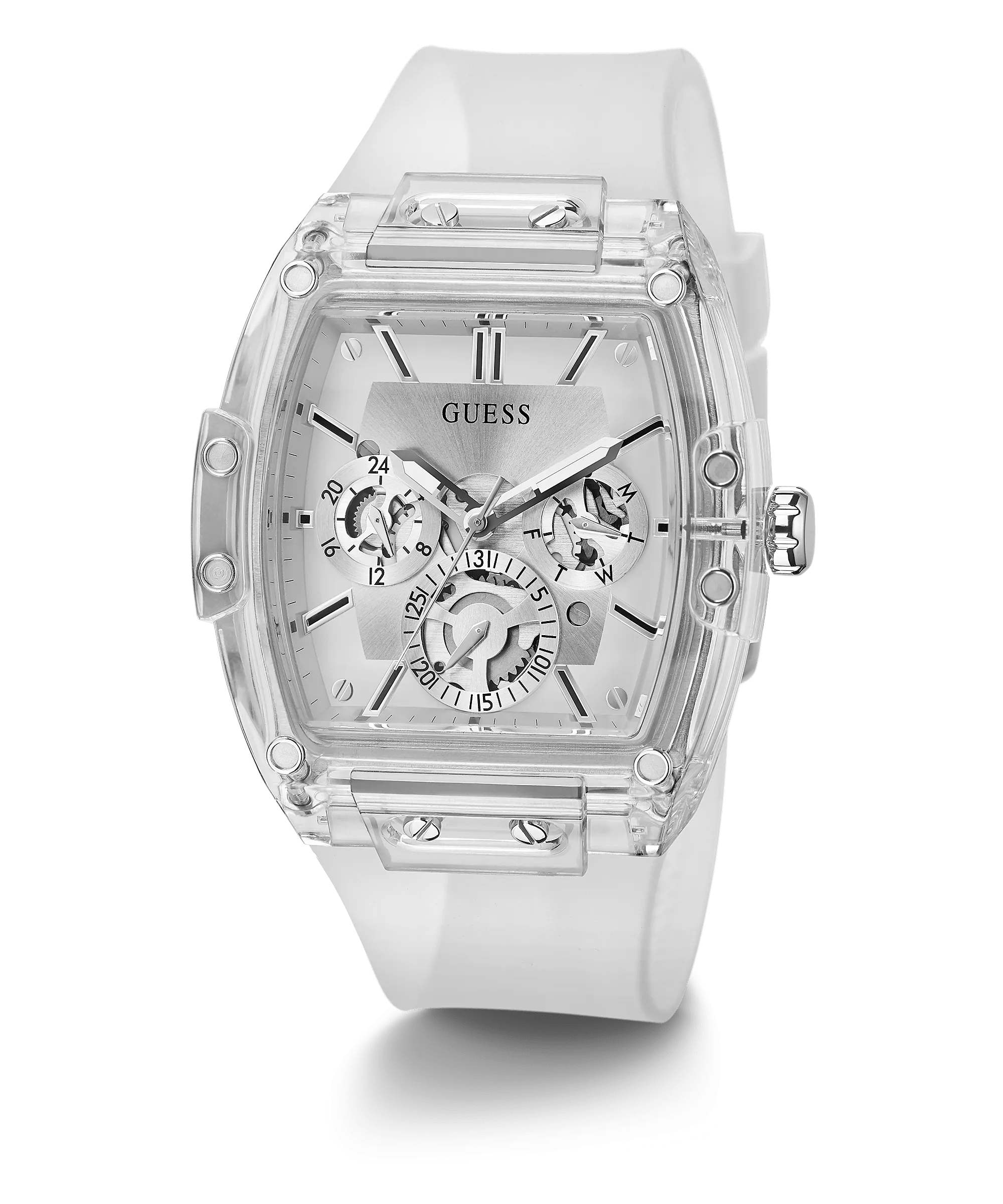 Guess Multi-function Clear PU Men's Watch GW0203G1