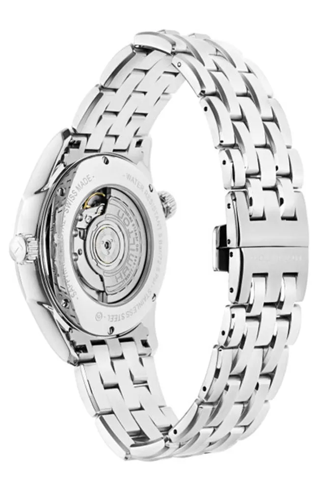 Hamilton Jazzmaster GMT Dual Time Zone World Time Automatic Steel Black Dial Date Mens Watch H32695131
