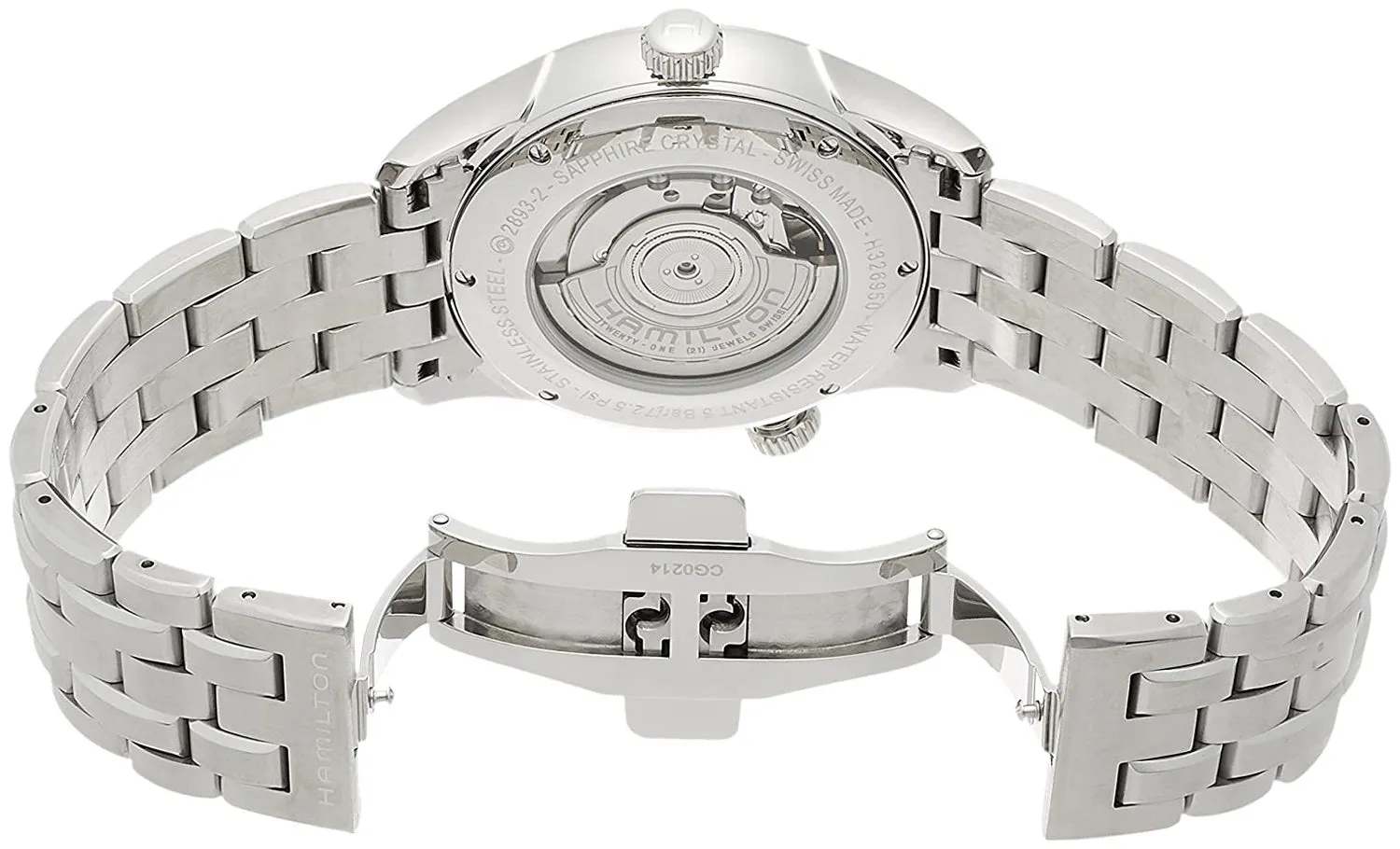 Hamilton Jazzmaster GMT Dual Time Zone World Time Automatic Steel Black Dial Date Mens Watch H32695131