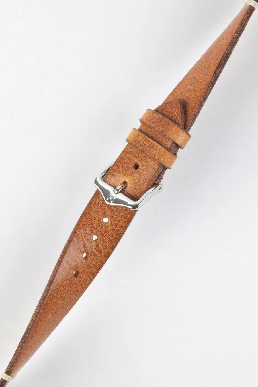 Hirsch BAGNORE Vintage Calf Leather Quick-Release Watch Strap - GOLD BROWN