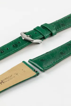 Hirsch MASSAI OSTRICH Leather Watch Strap in GREEN