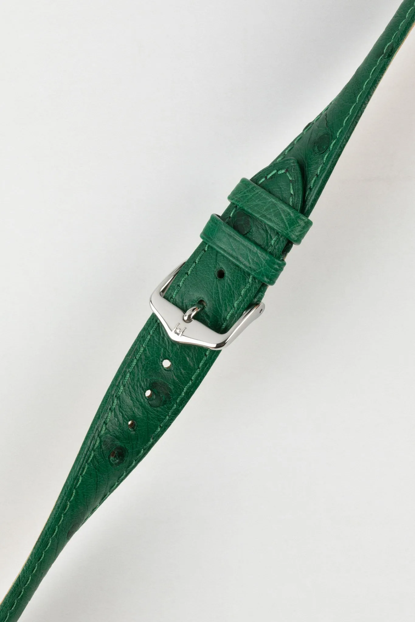 Hirsch MASSAI OSTRICH Leather Watch Strap in GREEN