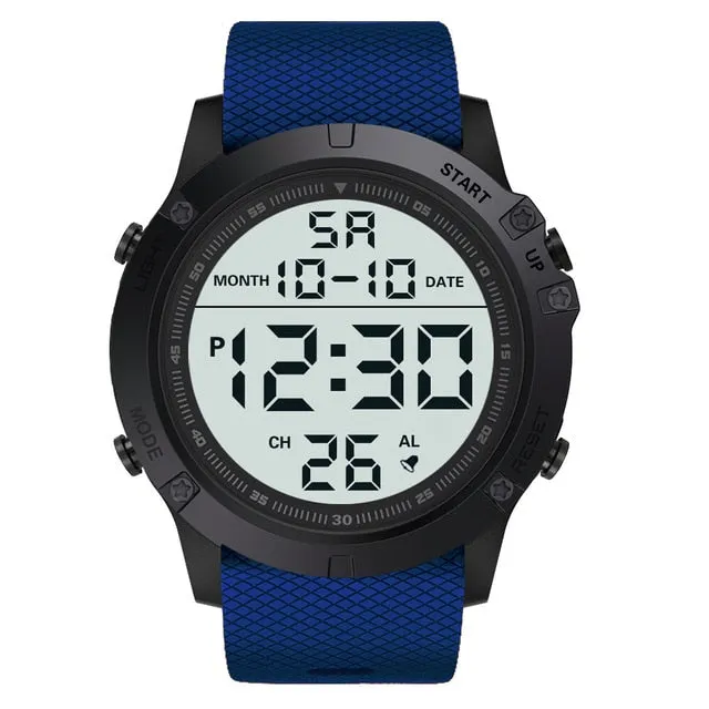 HONHX Men's digital watch waterproof TPU flexible strap electronic watches reloj deportivo hombre big screen cold light display