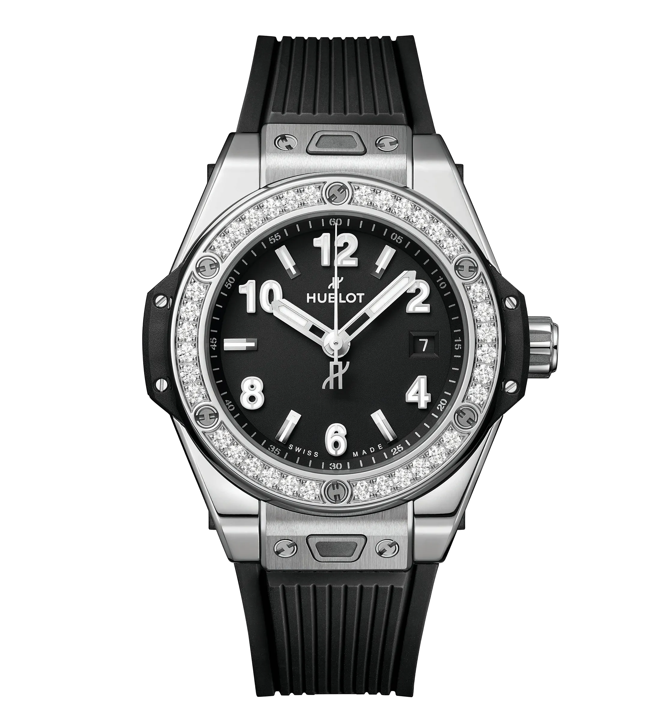 Hublot Big Bang One Click Steel Diamonds, 33mm with Black Dial