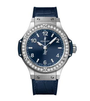 Hublot Big Bang Steel Blue Diamonds, 38mm with Blue Dial