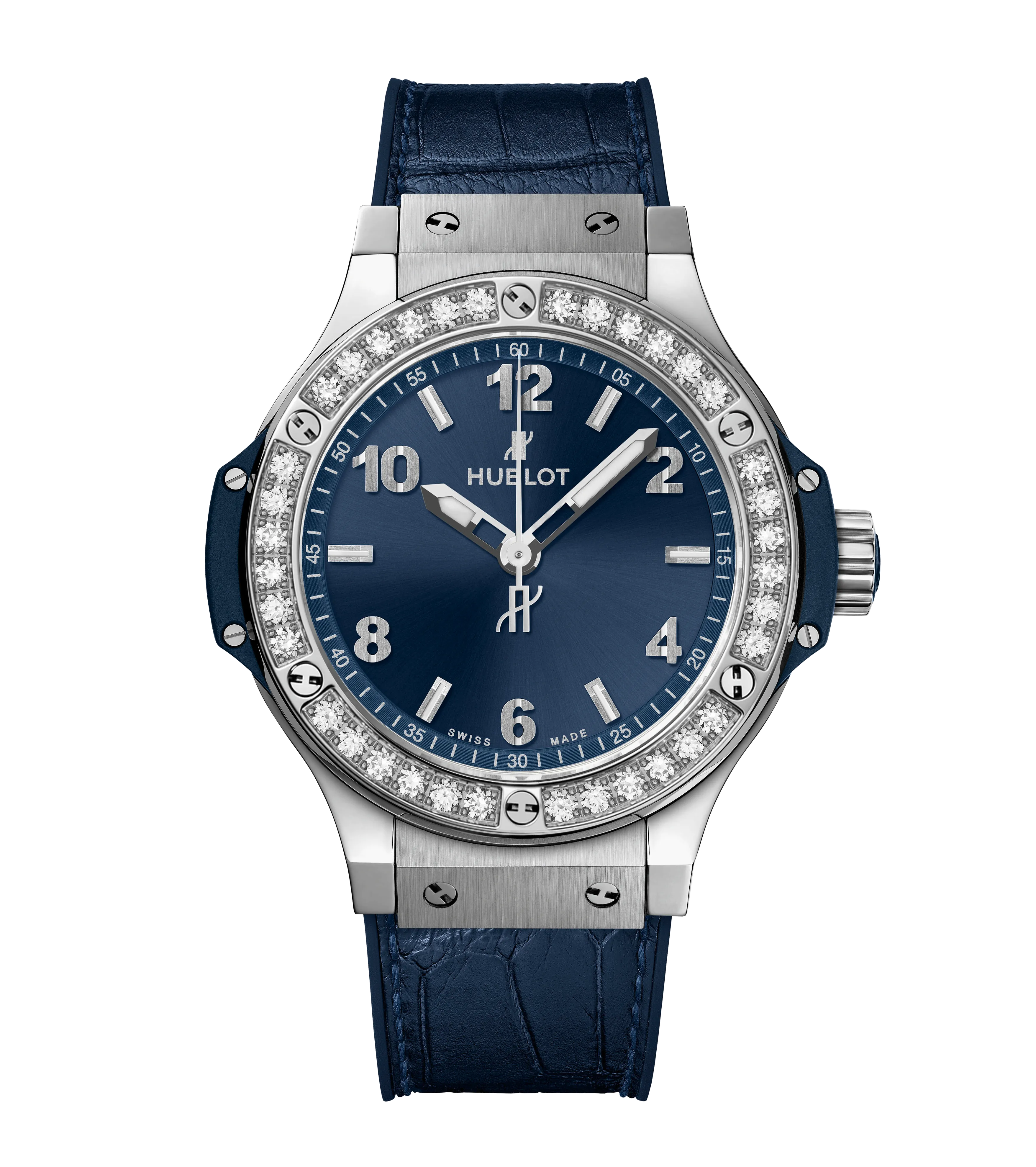 Hublot Big Bang Steel Blue Diamonds, 38mm with Blue Dial