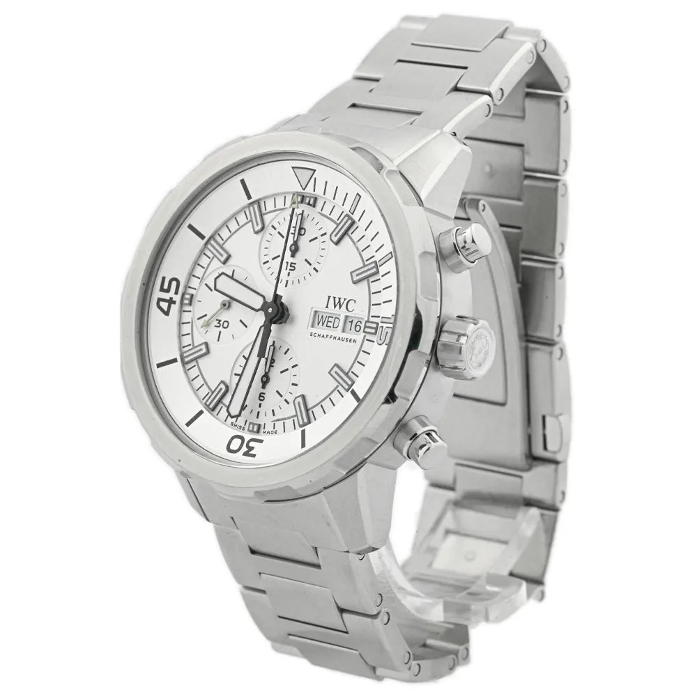 IWC Men's Aquatimer Chronograph Stainless Steel 44mm White Stick Dial Watch Reference #: IW376802