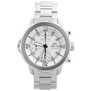 IWC Men's Aquatimer Chronograph Stainless Steel 44mm White Stick Dial Watch Reference #: IW376802