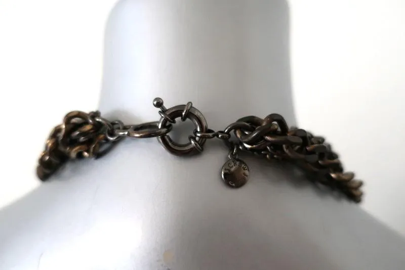 J.Crew Mixed Metal Multi-Chain and Crystals Necklace