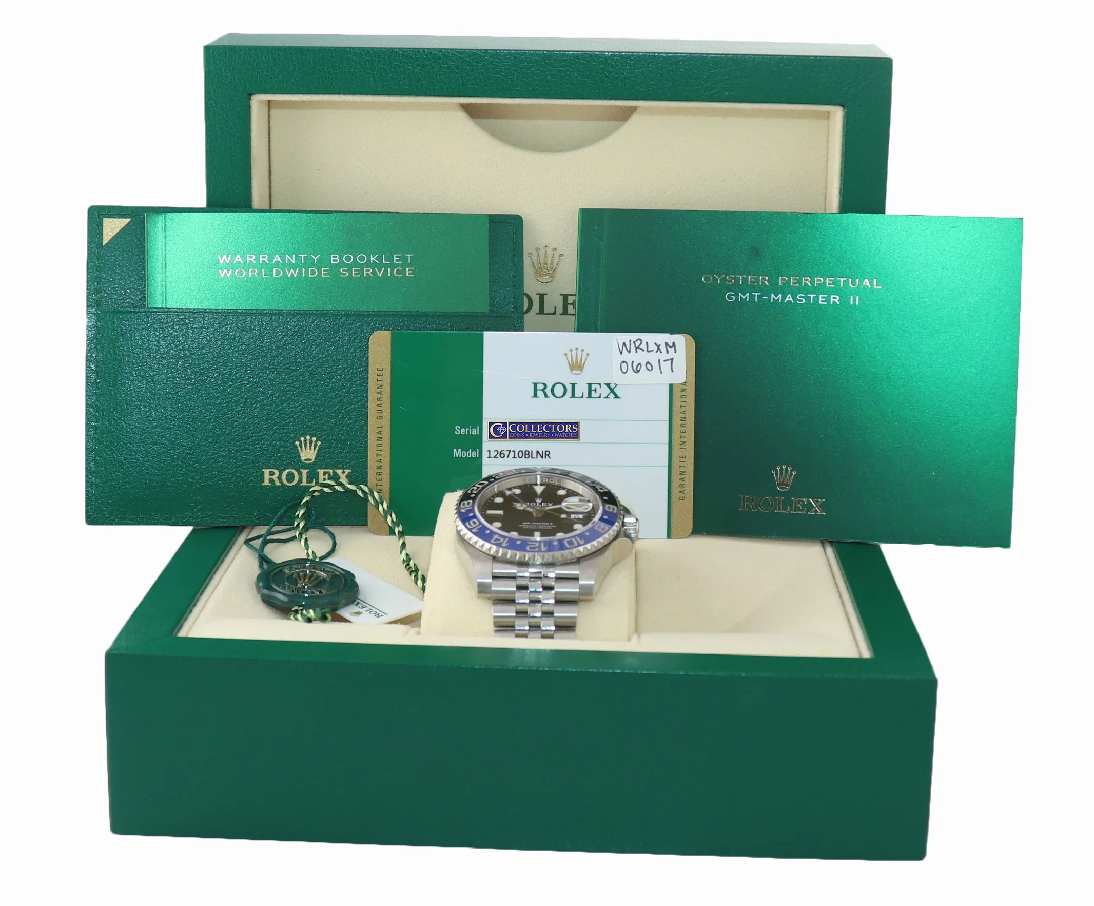 July 2020 NEW PAPERS Rolex GMT Master Batman Blue Jubilee Ceramic 126710 Watch