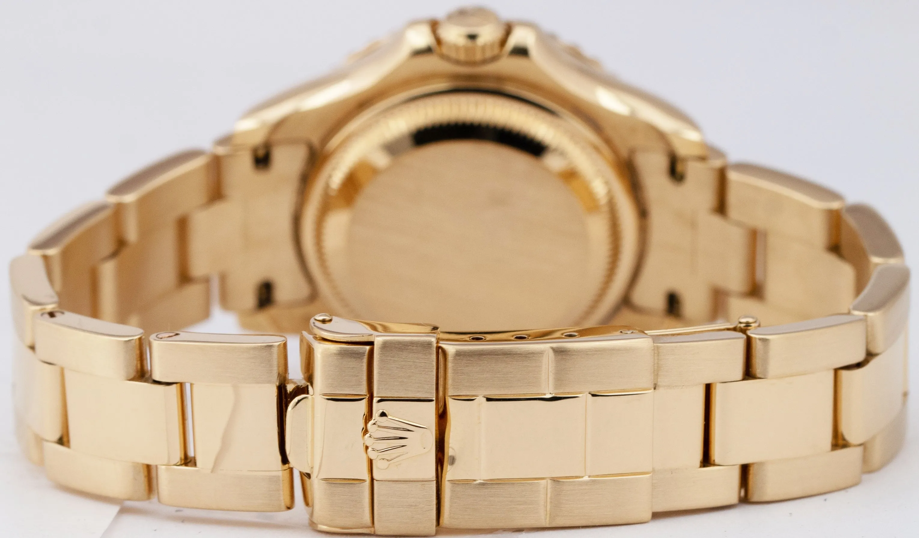 Ladies Rolex Yacht-Master 18K Yellow Gold 29mm White Automatic Watch 69628