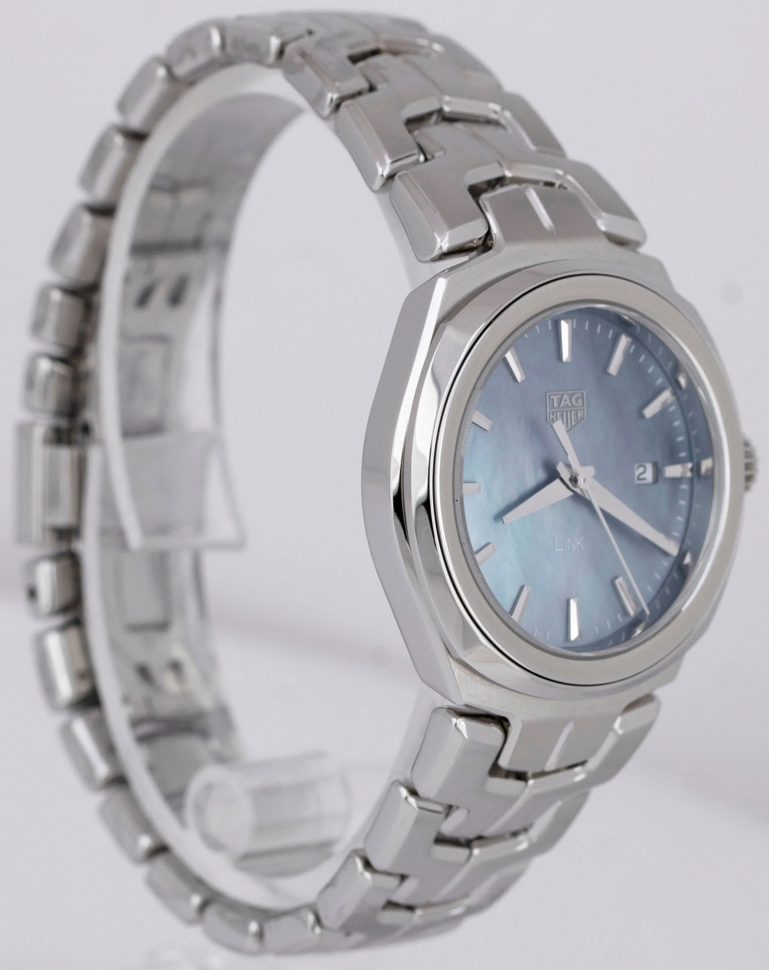 Ladies Tag Heuer Link MOP Stainless Steel PAPERS 32mm Date Watch WBC1311 B P
