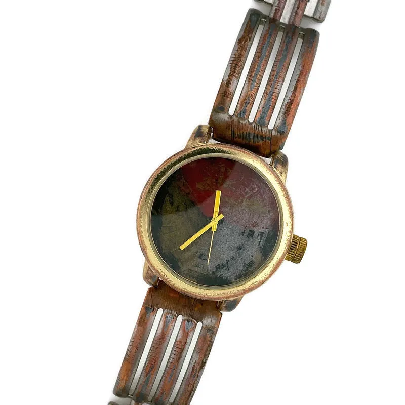 Large Watch With Multi Color Dial