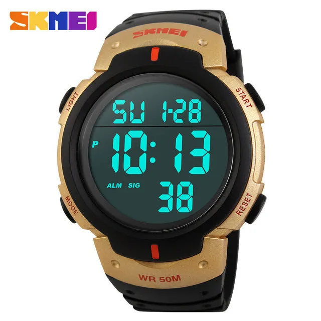LED Digital Military Watch Men 50M Dive Swim Dress Sports Watches Fashion Outdoor Wristwatches Man relogio masculino SKMEI 2018