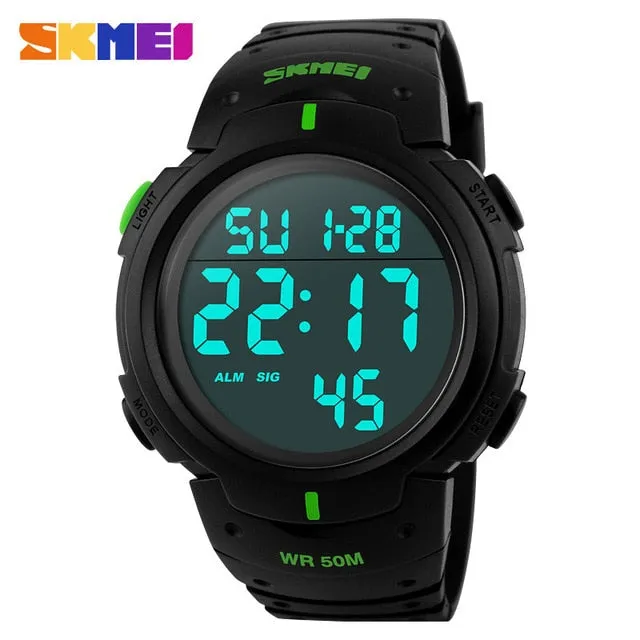LED Digital Military Watch Men 50M Dive Swim Dress Sports Watches Fashion Outdoor Wristwatches Man relogio masculino SKMEI 2018