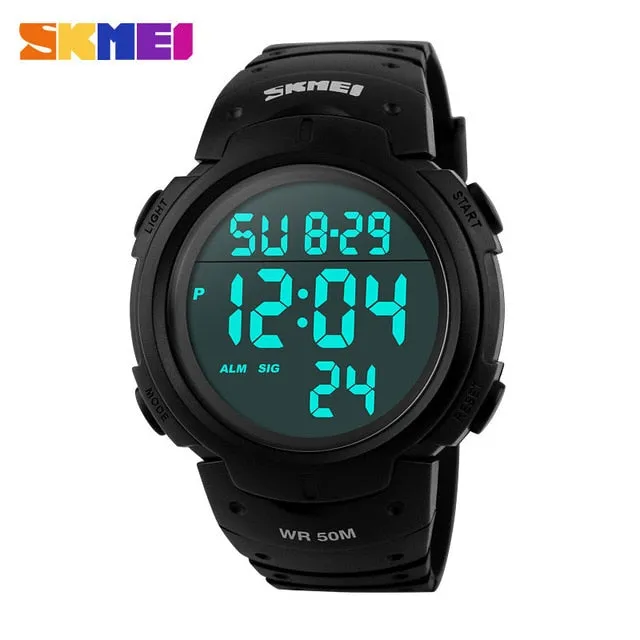 LED Digital Military Watch Men 50M Dive Swim Dress Sports Watches Fashion Outdoor Wristwatches Man relogio masculino SKMEI 2018