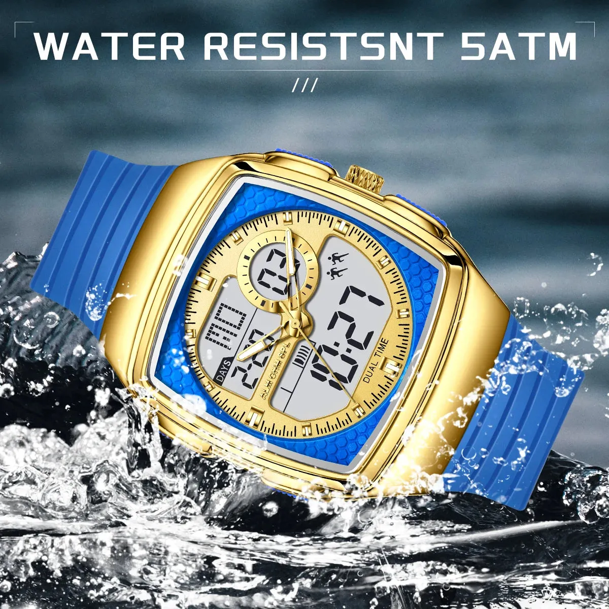 LIGE Digital Watches Men Sports Luminous Multifunction Waterproof Women Wristwatch For Men Outdoor Running Student Lights Synoke