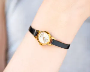 Limited edition women's watch gold plated Seagull, micro wristwatch lady classic, jewelry vintage watch girl gift, new premium leather strap