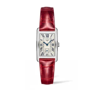 Longines DolceVita Collection 23mm Ladies' Watch on Red Leather Strap