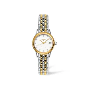 Longines Flagship Collection 26mm Two-Tone White Dial with Diamonds Ladies' Watch