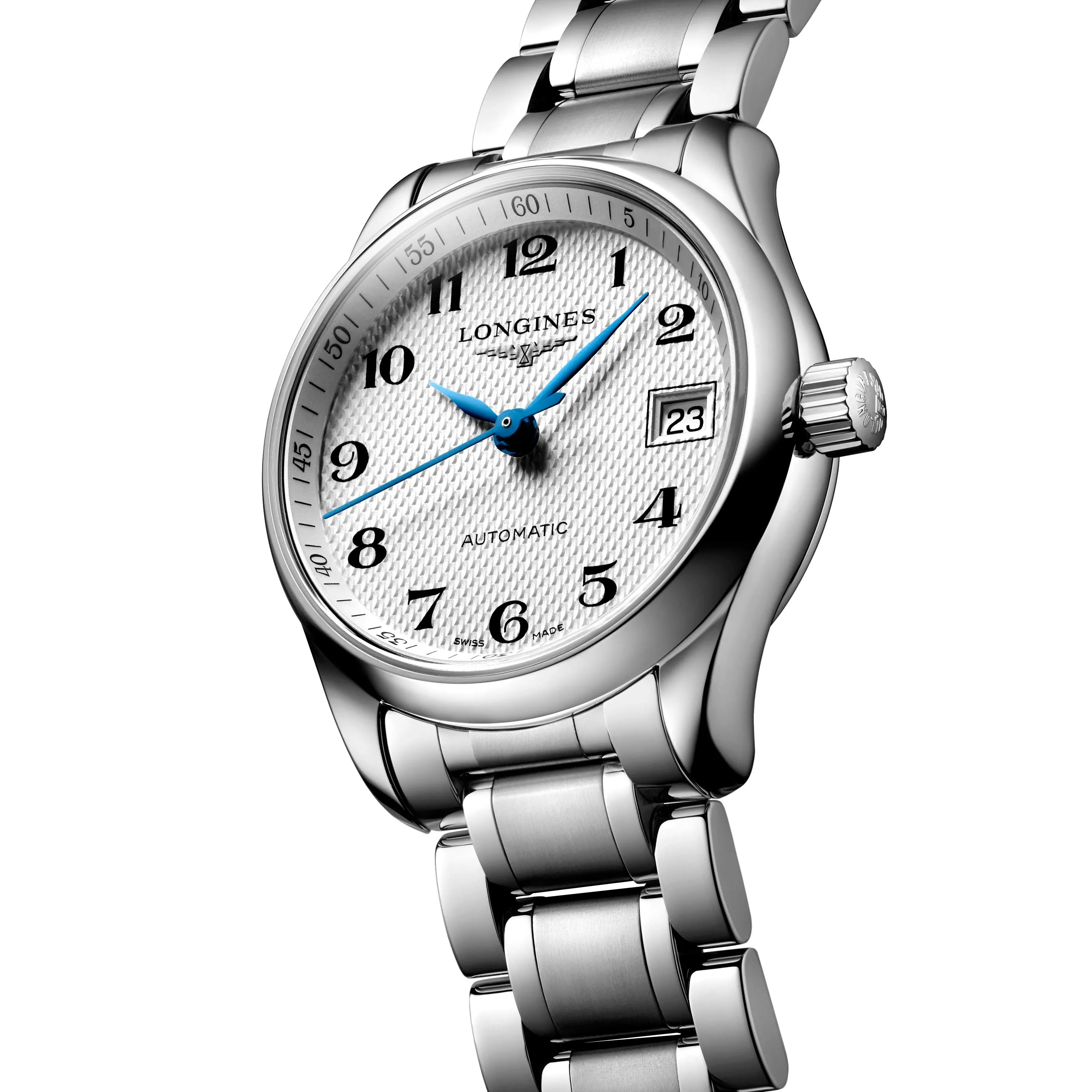 Longines Master Collection 25mm Stainless Steel White Arabic Dial Ladies' Watch