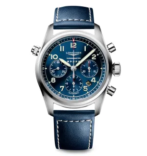 Longines Spirit 42mm Watch with Blue Leather Strap