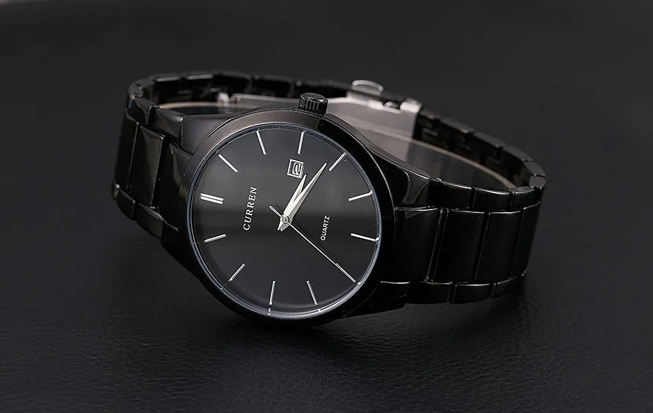 Luxury Brand Full Stainless Steel Analog Display Date Men's Quartz Watch Business Watch Men Watch
