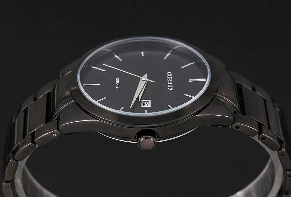 Luxury Brand Full Stainless Steel Analog Display Date Men's Quartz Watch Business Watch Men Watch