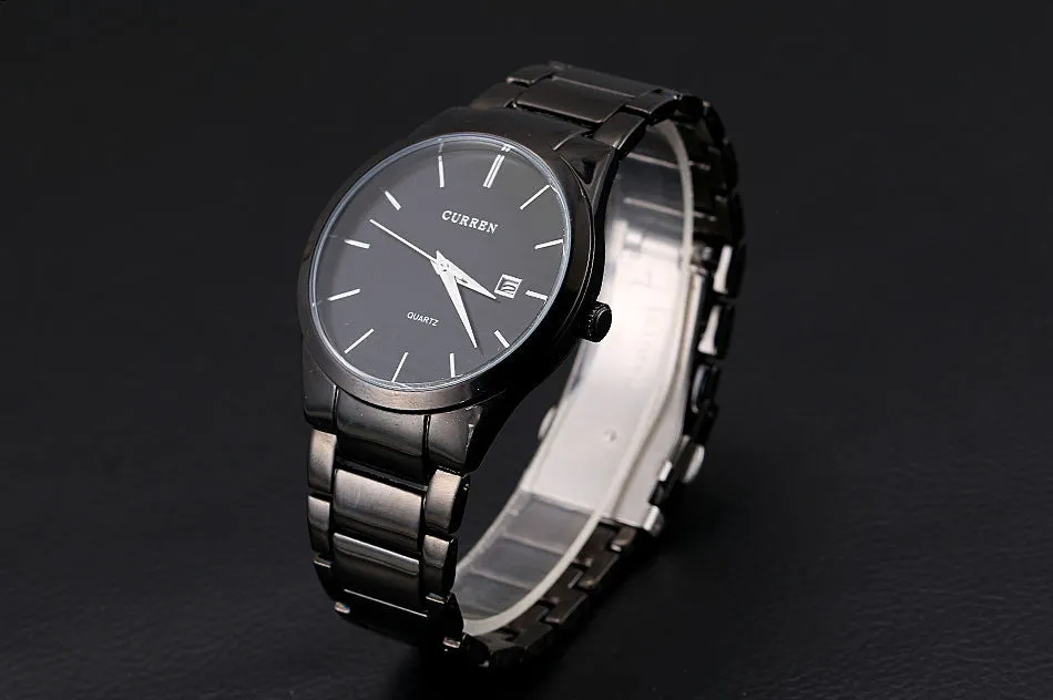 Luxury Brand Full Stainless Steel Analog Display Date Men's Quartz Watch Business Watch Men Watch