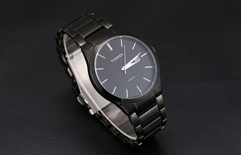 Luxury Brand Full Stainless Steel Analog Display Date Men's Quartz Watch Business Watch Men Watch