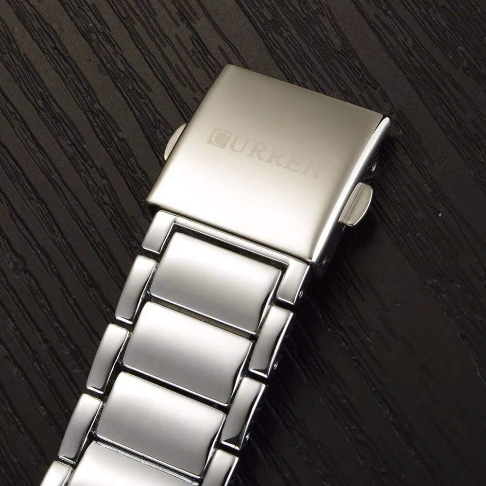Luxury Brand Full Stainless Steel Analog Display Date Men's Quartz Watch Business Watch Men Watch