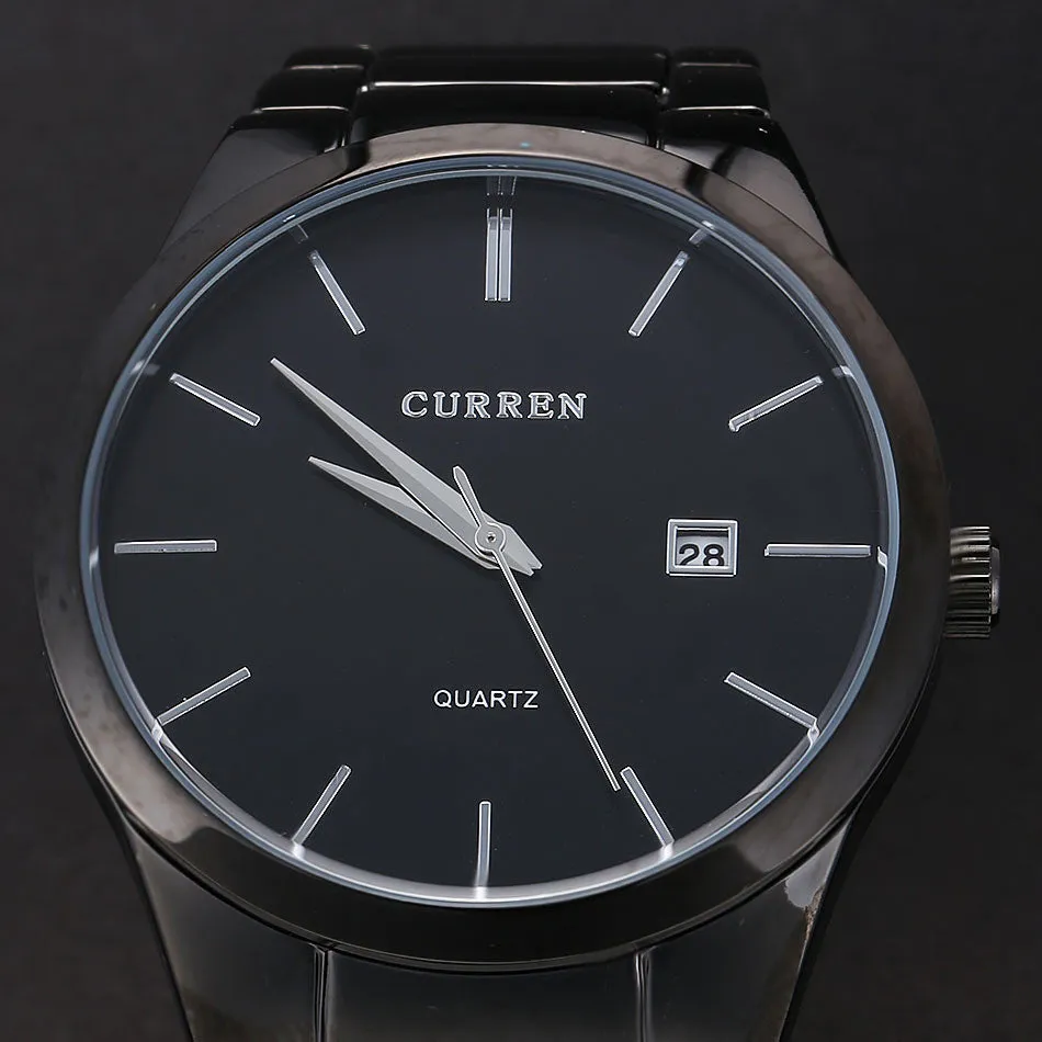 Luxury Brand Full Stainless Steel Analog Display Date Men's Quartz Watch Business Watch Men Watch