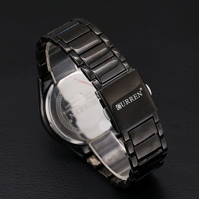 Luxury Brand Full Stainless Steel Analog Display Date Men's Quartz Watch Business Watch Men Watch