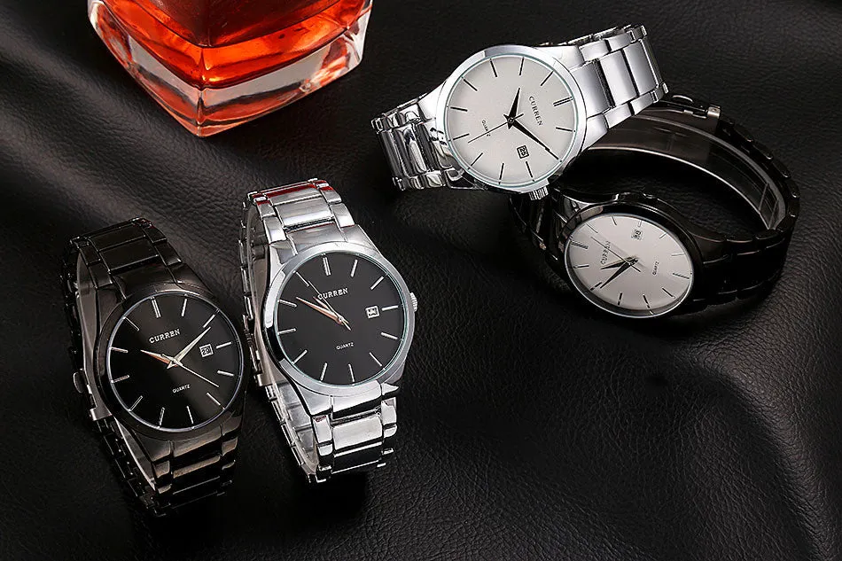 Luxury Brand Full Stainless Steel Analog Display Date Men's Quartz Watch Business Watch Men Watch