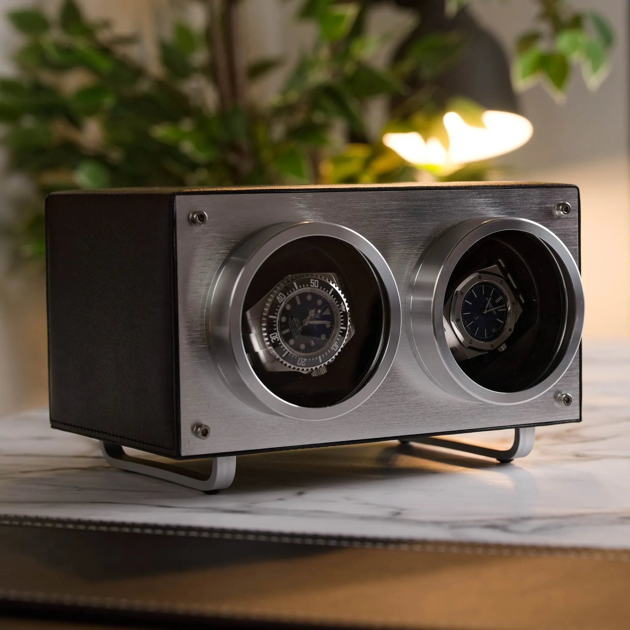 Mainspring Raceday Flemington Dual Slot Watch Winder Piston Black