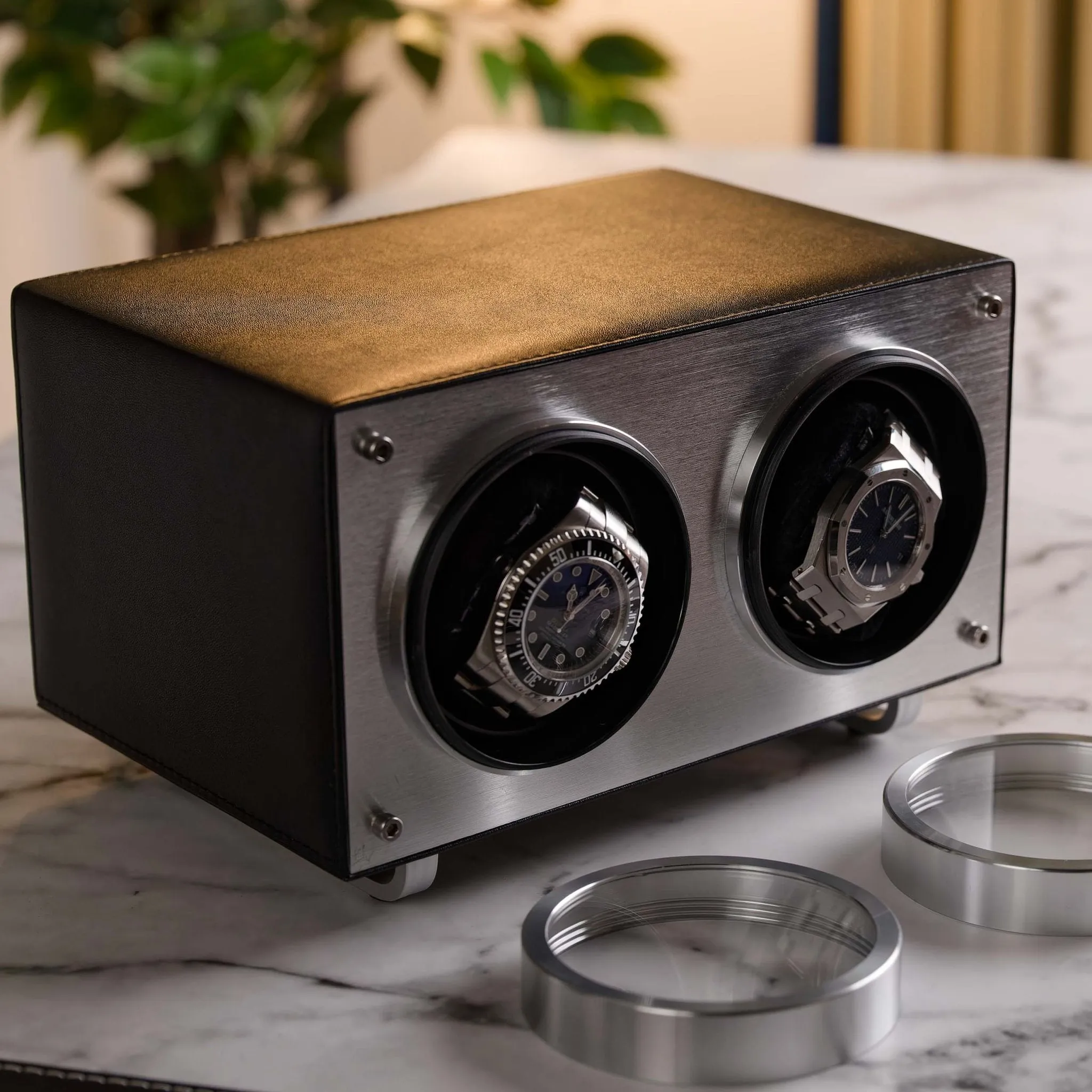 Mainspring Raceday Flemington Dual Slot Watch Winder Piston Black
