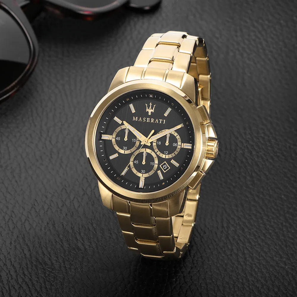 Maserati Successo 44mm Gold Steel Men's Watch - R8873621013