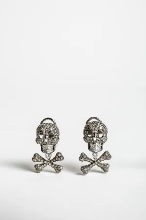 MAXFIELD PRIVATE COLLECTION | DIAMOND SKULLBONE EARRINGS