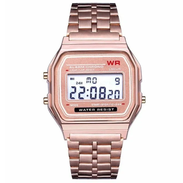 Men's Watch Vintage Watch Electronic Digital Display Retro Style Watch Gold Silver Watches Relojes Para Hombres Black Rose Gold