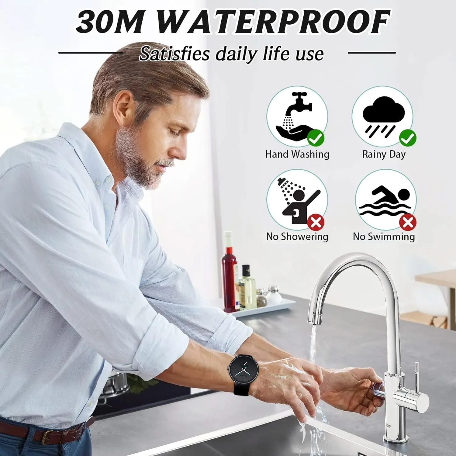 Mens Watches Ultra-Thin Minimalist Waterproof-Fashion Watch
