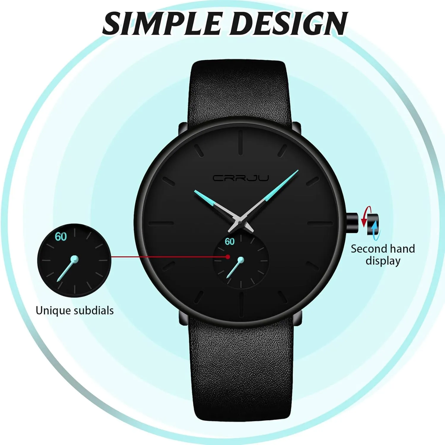 Mens Watches Ultra-Thin Minimalist Waterproof-Fashion Watch
