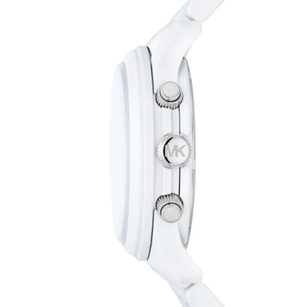 Michael Kors Runway Ladies  White Dial Gloss White  Watch