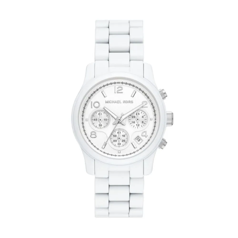 Michael Kors Runway Ladies  White Dial Gloss White  Watch