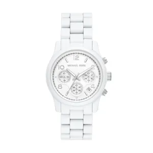 Michael Kors Runway Ladies  White Dial Gloss White  Watch