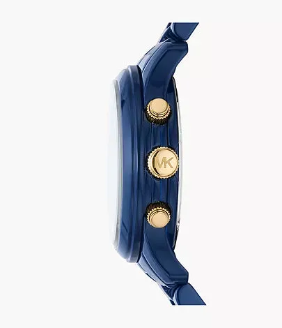 Michael Kors Women's Runway Chronograph Navy-Coated Stainless Steel Watch