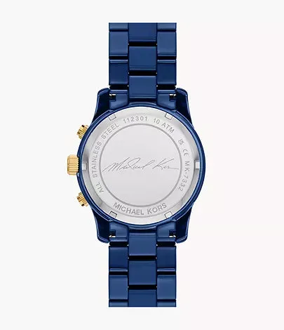Michael Kors Women's Runway Chronograph Navy-Coated Stainless Steel Watch